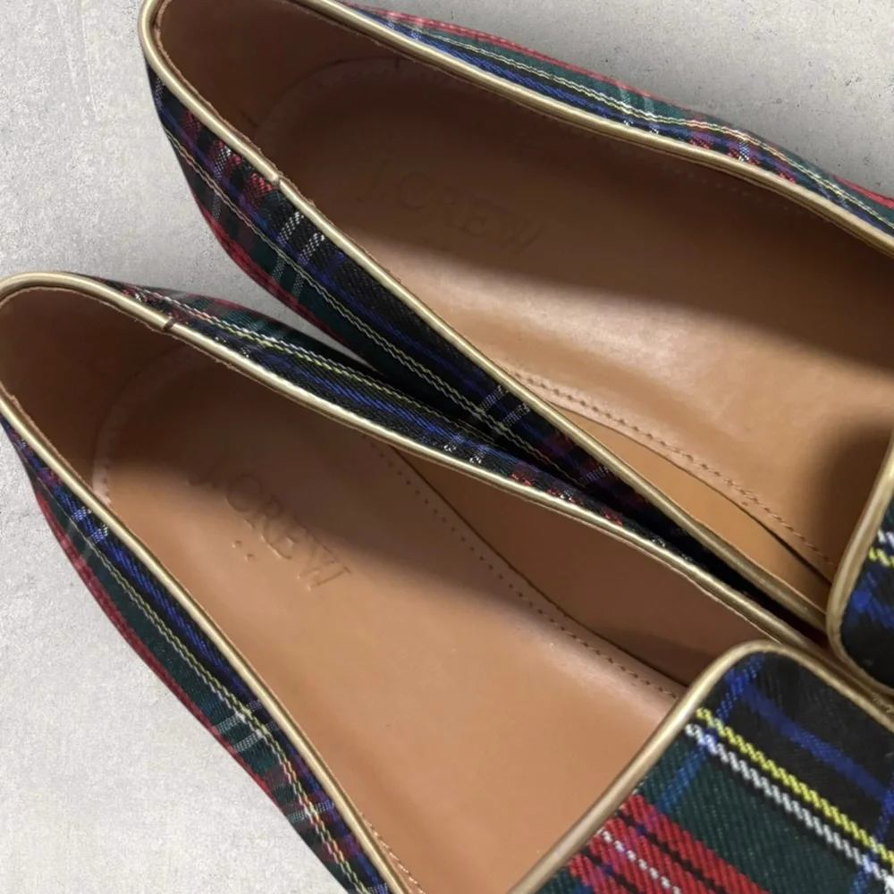 J. Crew tartan plaid smoking loafers